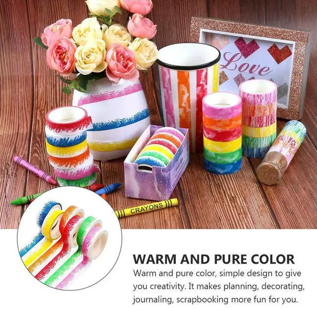 Alt view image 3 of 3 - 6 Rolls DIY Washi Tape Set Colorful Japanese Paper Tape for Scrapbook Journal Planner Decoration Craft Projects No Sticky