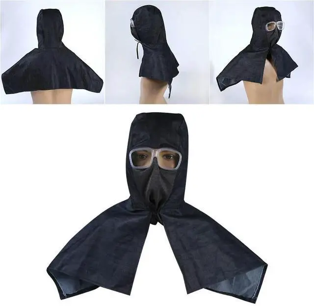 Alt view image 3 of 3 - Professional Dustproof Shawl Hat Made of Thickened Breathable Denim Fabric for Working Outdoor Sports Use