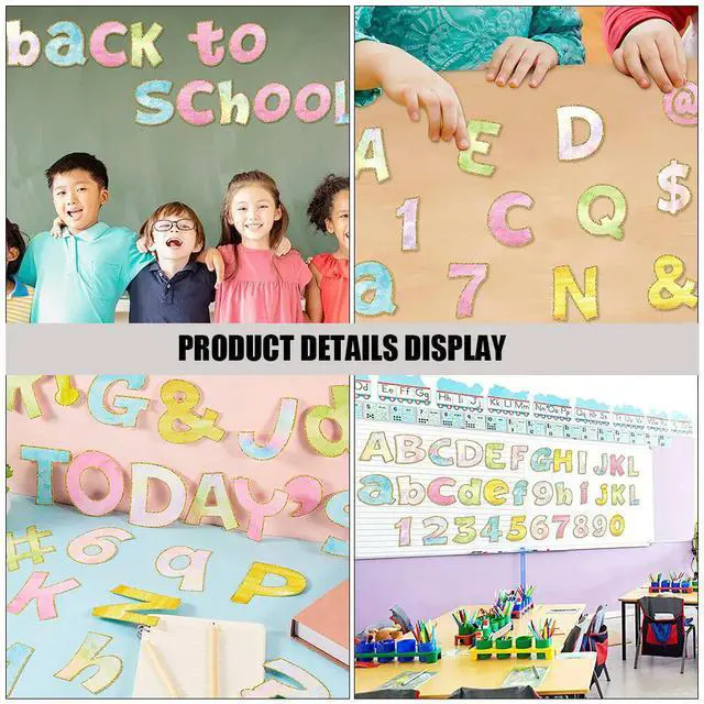Alt view image 3 of 3 - 1Set Watercolor Classroom Decor Paper Letters Set for Bulletin Board Wall Door Playroom Kindergarten Party DIY Decoration Large