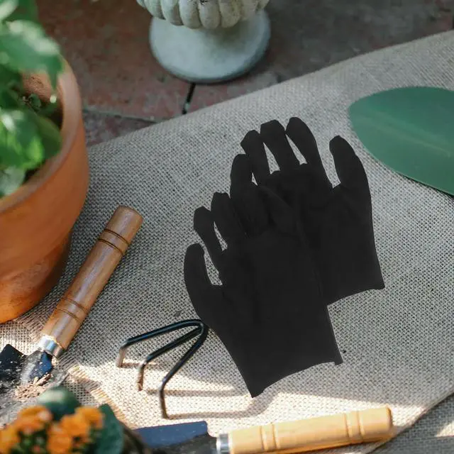 Alt view image 2 of 3 - 12Pairs Thicken Cotton Working Gloves Waterproof Anti-Skid Breathable Wear-Resistant Safety Gloves for Gardening Warehouse