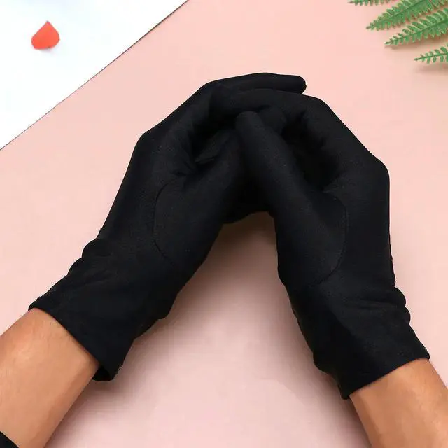 Alt view image 3 of 3 - 4Pairs Lightweight Spandex Protective Gloves for Industrial Work Gardening Jewelry Handling Coin Collection Fingerprint Free