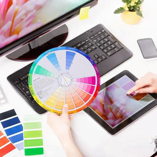 Main image of Creative Colorful Color Wheel Easy-to-Use Visual Learning Tool for Nail Art Tattoo Painting Mixed Color Board Chart for Women