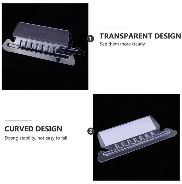 Main image of PVC el Holder Transparent Tooth Clamp for Price Tags Memo Clips Signage Holders Small Light Easy Clip on Shelves Retail Use