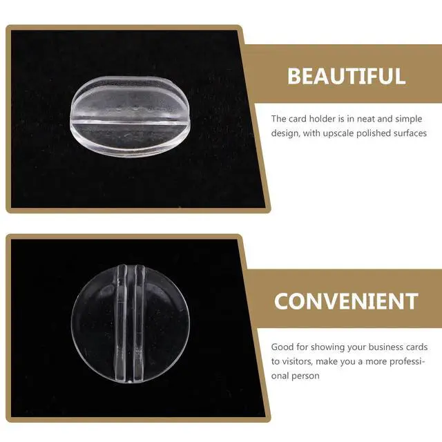 Alt view image 2 of 3 - 50Pcs Business Card Holder Round Clear Plastic Stand for Desk Organization Vertical Card Display Holder Compact Design