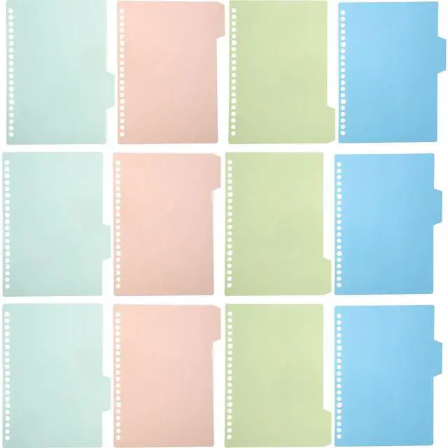 Main image of 32Pcs Punched Binder Dividers with Tabs PP Plastic Index Dividers for A5 Notebooks Journals Reports Diaries Page Markers Student