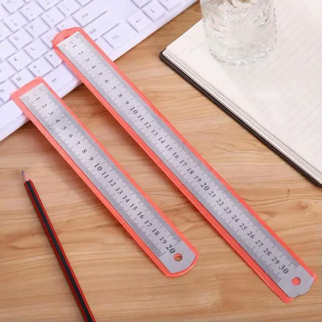 Main image of 8Pcs Stainless Steel Straight Ruler Double Sided Measuring Tools for Carpentry Engineering l Painting School Use Stationery