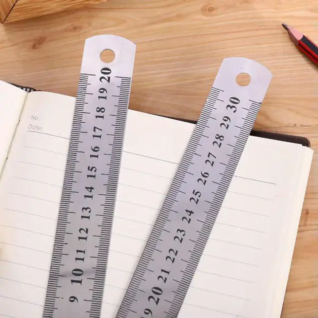 Alt view image 3 of 3 - 8Pcs Stainless Steel Straight Ruler Double Sided Measuring Tools for Carpentry Engineering l Painting School Use Stationery