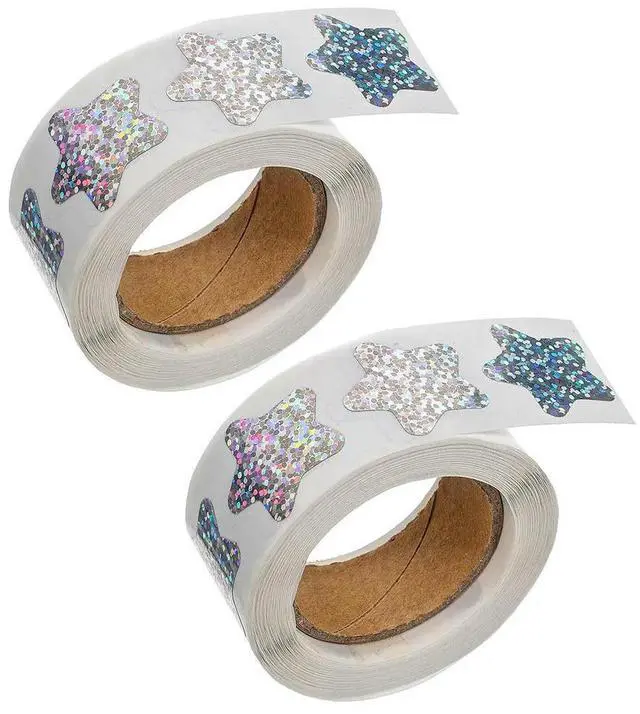 Main image of 2 Rolls Star Stickers Glitter Self Adhesive Reward els Classroom Kids Teacher Supplies Star Paper Stars Stickers