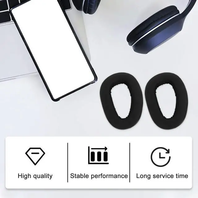 Alt view image 3 of 3 - 1Pair Premium Skin-Friendly -Soft Breathable Headphones Ear Pads with Super Padding Noise Isolation Ear Cushions for All