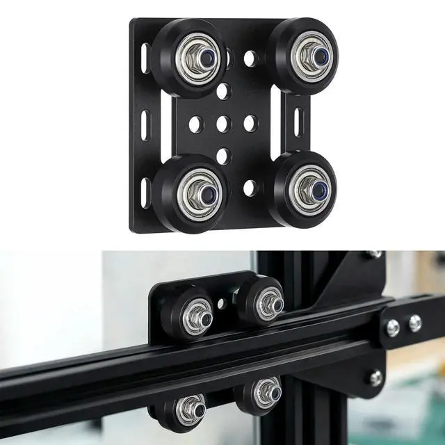 Alt view image 2 of 3 - 1Set Special Slide Plate Pulley for 3D Printer Aluminum Profiles Wheels 2020V Slot Compatible High Durability Eccentric Hex