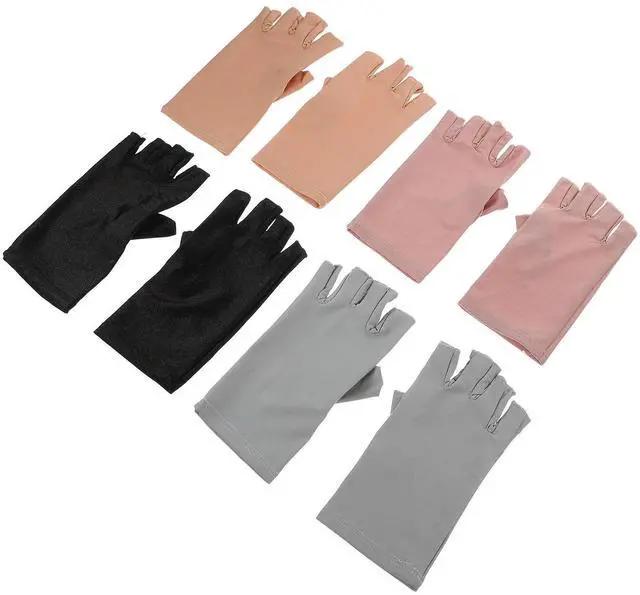 Main image of 4Pairs Women Nail Spandex Uv Protection Manicure Gloves for Gel Nails Sunshade Outdoor Sports Hiking Fishing Camping