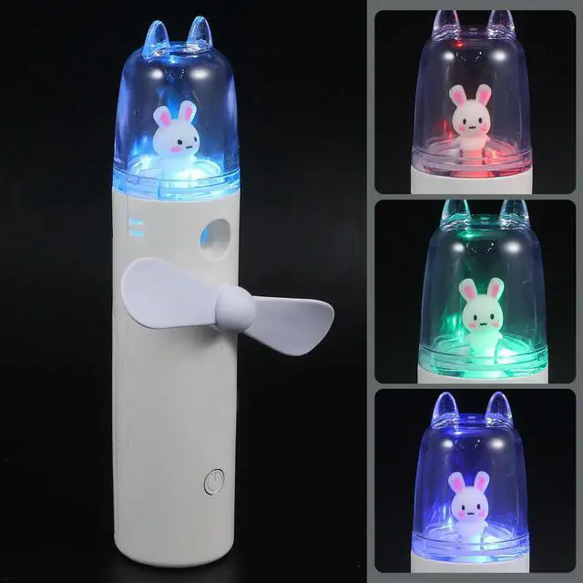 Alt view image 3 of 3 - 1Pcs Water Misting Fan USB Rechargeable Cooler Silent Balanced Blades Summer Must-Have Personal Mini Fan for Travel
