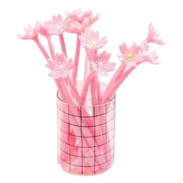 Alt view image 3 of 3 - 10Pcs Lovely Flower Theme Gel Pen Premium Smooth Ink Writing Pen for Students Teachers Office School Signing Supply
