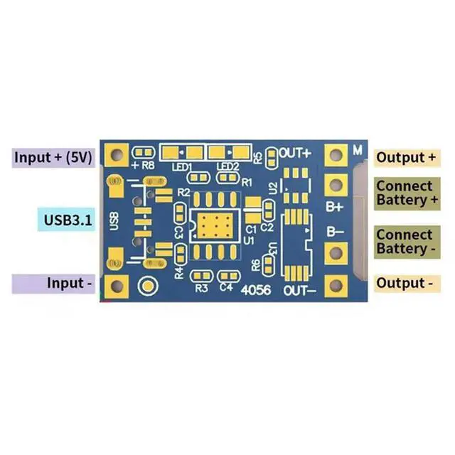 Alt view image 2 of 3 - Type-C Lithium Module 5V 1A Charging Board With Dual Protection Functions For DIY Project