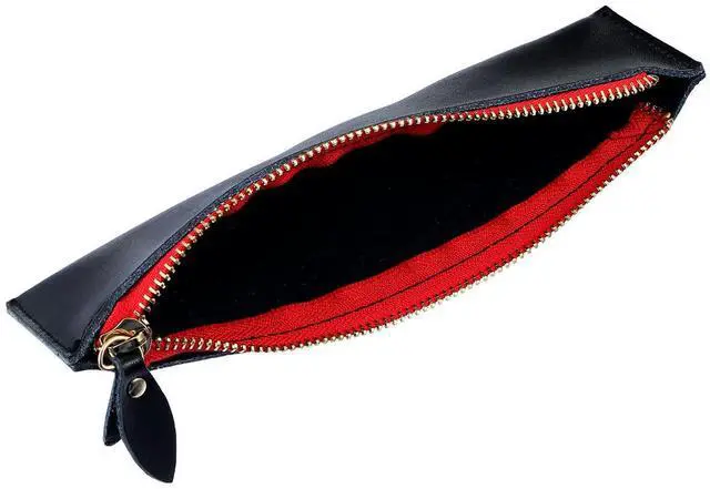 Main image of 1Pcs Premium Full-Grain Multipurpose Pen Pouch with Zipper Retro Vintage Design for Pens Pencils Stationery Organizer