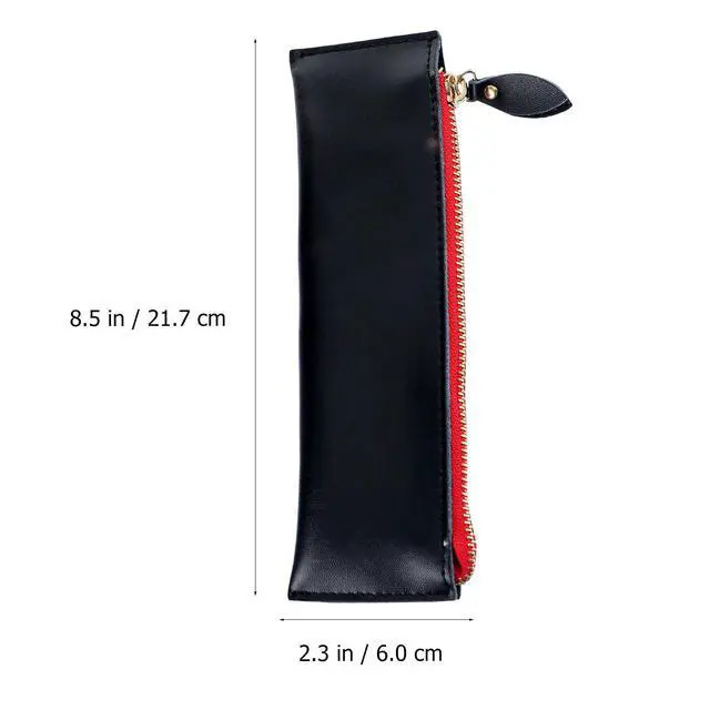 Alt view image 3 of 3 - 1Pcs Premium Full-Grain Multipurpose Pen Pouch with Zipper Retro Vintage Design for Pens Pencils Stationery Organizer