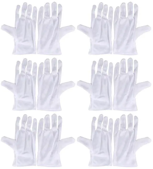 Alt view image 2 of 3 - 12Pairs Lightweight Protective Gloves for Gardening Industrial Work Jewelry Handling Coin Collection Fingerprint-Free