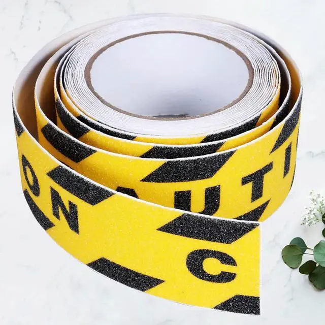 Main image of 1Set Non-Slip Safety Tape PVC Quartzite Sand Self Adhesive Watch Your Step Caution Black Yellow for Stairs Walkways Construction