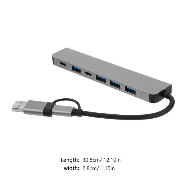 Alt view image 2 of 3 - 7 in 1 USB Expander Hub Multi-Port Splitter Adapter Type-C Docking Station for Laptop Multiple USB Ports Extension