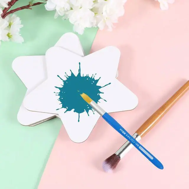 Alt view image 2 of 3 - 5Pcs Thick Star Shape Cotton Canvas Panels DIY Artist Drawing Boards for Oil Acrylic Tempera Quick Studies Art Supplies
