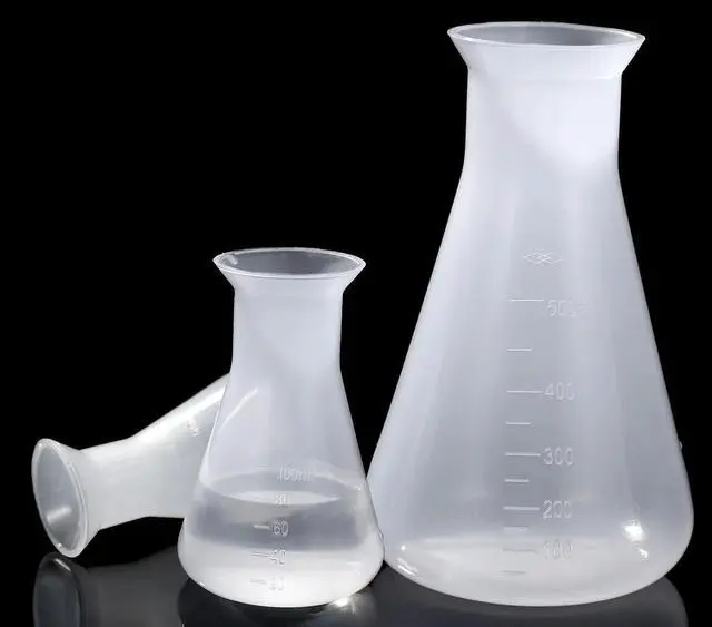 Main image of 3Pcs Plastic Flask Conical Flask for oratory Students Food Grade Eco Friendly Plastic Stable Base Accurate Measurement 50Ml