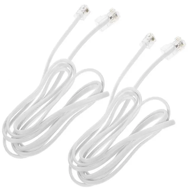 Alt view image 2 of 3 - 2pcs White 4 Core RJ11 to RJ45 Adapter Cable 8P8C Telephone Extension Cord 1 7m Ethernet Phone Line Converter PVC Copper