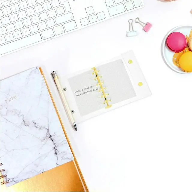 Alt view image 3 of 3 - Loose-Leaf Notebook Mini Buckled Transparent Cover Creative DIY Scrapbook Lovely Notepad Daily Planner Recording Diary Organizer