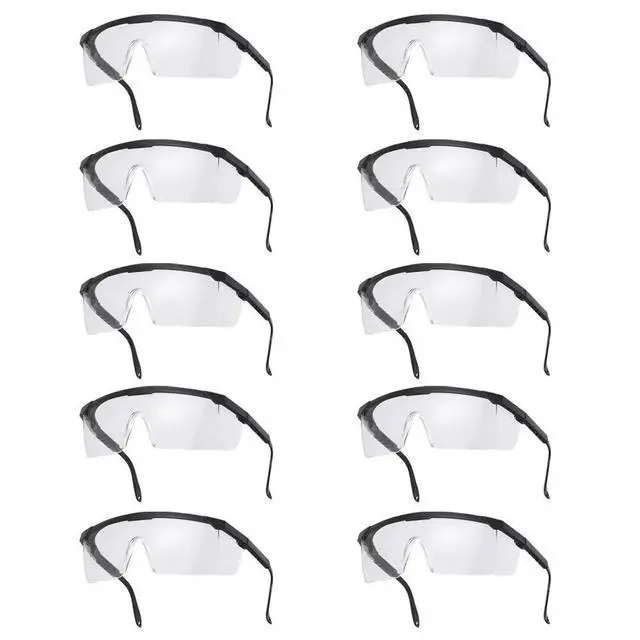 Alt view image 3 of 3 - 10Pcs Premium Pc Protective Eyewear Stylish Lightweight Impact Resistant Eye Protective Glasses for Surfing Cycling Hiking