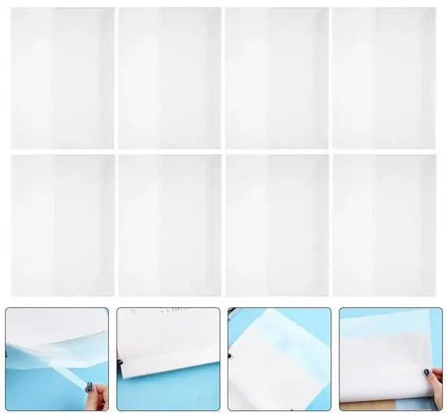 Main image of 10 Sheets A4 Plastic Book Cover Protector Clear Reusable Book Sleeve for Textbooks Notebooks Magazines Files Anti-Scratch