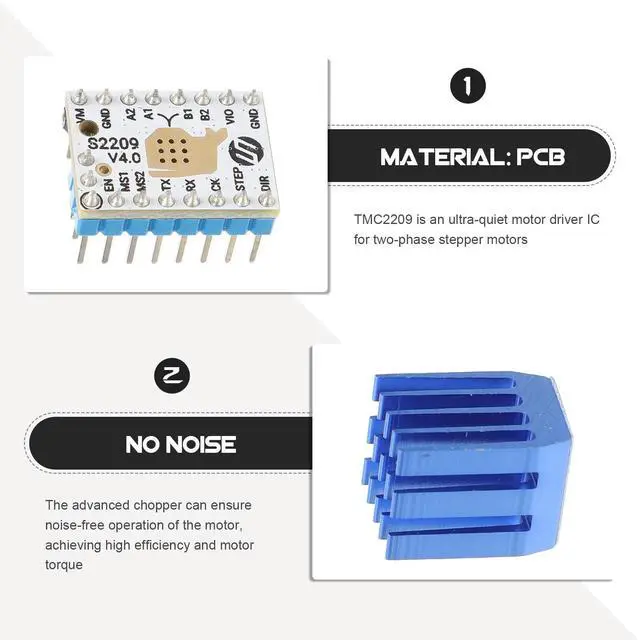Alt view image 3 of 3 - Tmc2209 .0 Motor Driver for 3D Printer 2. Peak 2A Compatible with Tmc2208 Noise-Free Fast Current