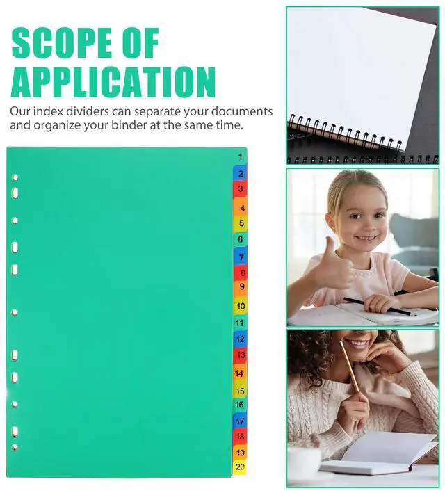 Alt view image 2 of 3 - 20Pcs Index Pages Divider Tabs Writable Plastic Binder Dividers for Organizing Notebooks Loose-Leaf Files Binder Dividers