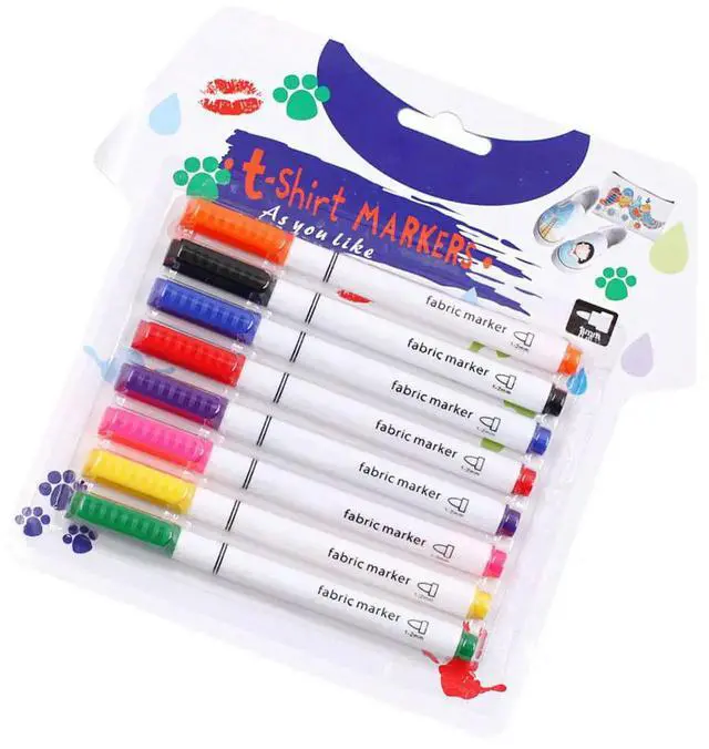 Alt view image 3 of 3 - 8Pcs Fabric Coloring Marker Pens DIY Cloth Quick Drying Fadeless Markers for Graffiti Painting Drawing Craft Art Supplies