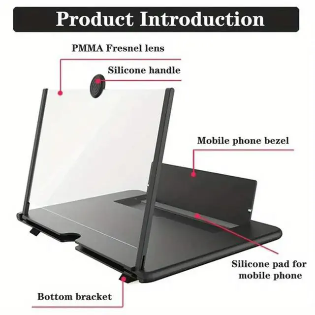 Alt view image 2 of 3 - Ultra-Thin 12-Inch 3D HD Screen Magnifier Eye Protection Amplifier For phones