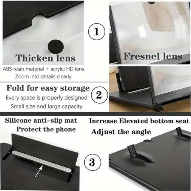 Main image of Ultra-Thin 12-Inch 3D HD Screen Magnifier Eye Protection Amplifier For phones