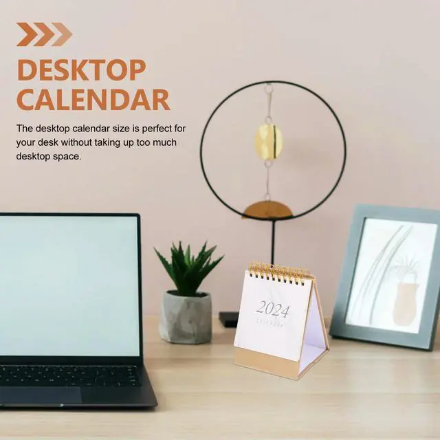 Alt view image 2 of 3 - Marble Texture Monthly Desk Calendar Compact Size Standing Desktop Calendar Office Home School Office Supplies