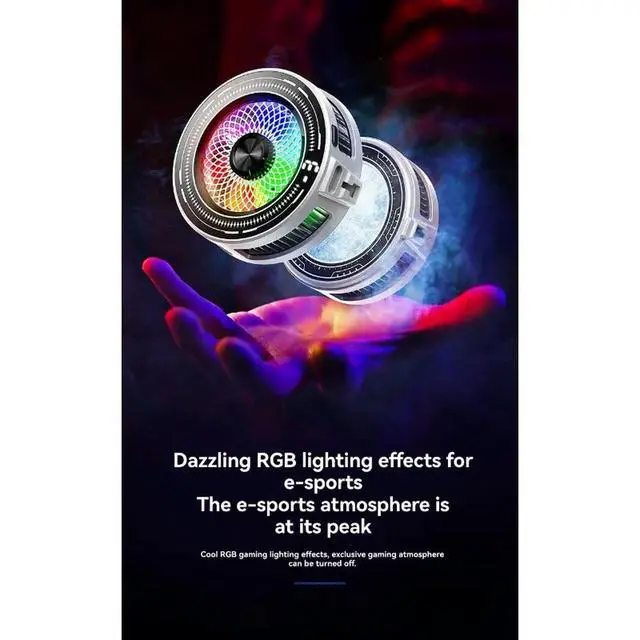 Alt view image 2 of 3 - Low-Noise Magnetic Phone Cooling Fan With 3-Level Temperature Control Universal Back Clip Cooler