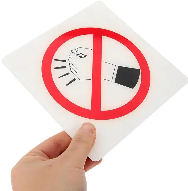 Main image of Acrylic No Knocking Sign Heavy Duty Scratch Resistant SleFlat Surface Warning Indicator for Doors Walls Hotels Offices