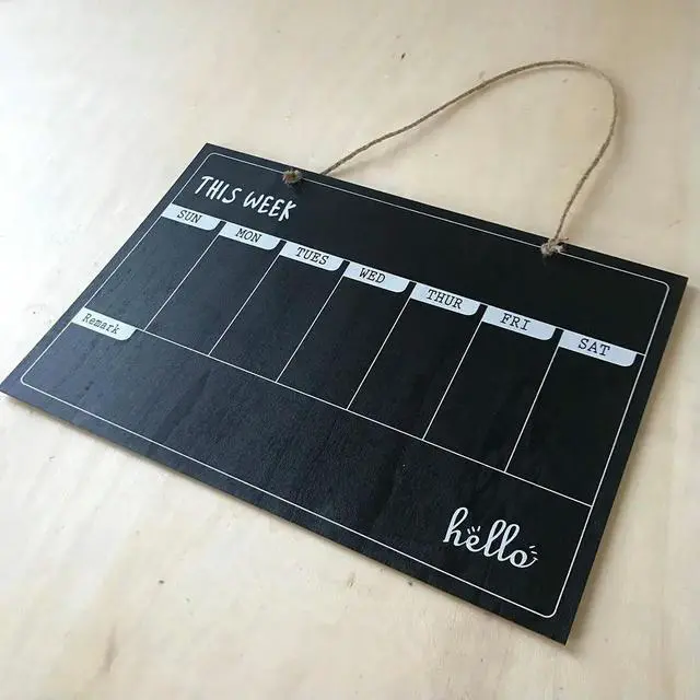 Alt view image 3 of 3 - Hanging Wooden Blackboard Weekly Message Board Erasable Reusable Chalkboard for Christmas Restaurants Gifts els Memos Decor