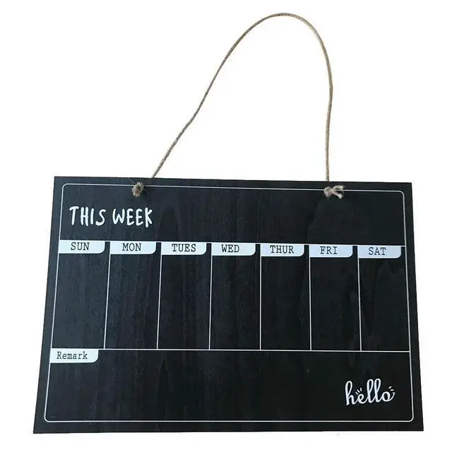 Alt view image 2 of 3 - Hanging Wooden Blackboard Weekly Message Board Erasable Reusable Chalkboard for Christmas Restaurants Gifts els Memos Decor