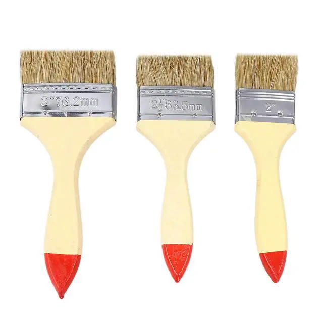 Alt view image 3 of 3 - 10Pcs Premium Paint Brush Set Wooden Handle 1Inch 1.5inch 2Inch 2.5inch 3Inch for Wall Furniture Art DIY Painting Restoration
