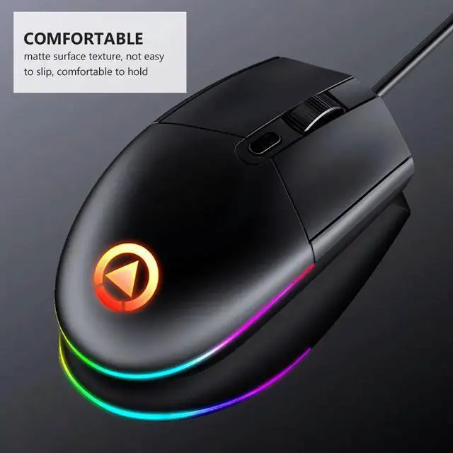 Alt view image 2 of 3 - Wired Gaming Mouse Dpi Adjustable Ergonomic Frosted Anti-Slip Breathing Light USB Mouse for Pc Laptop Gaming Computer Mice