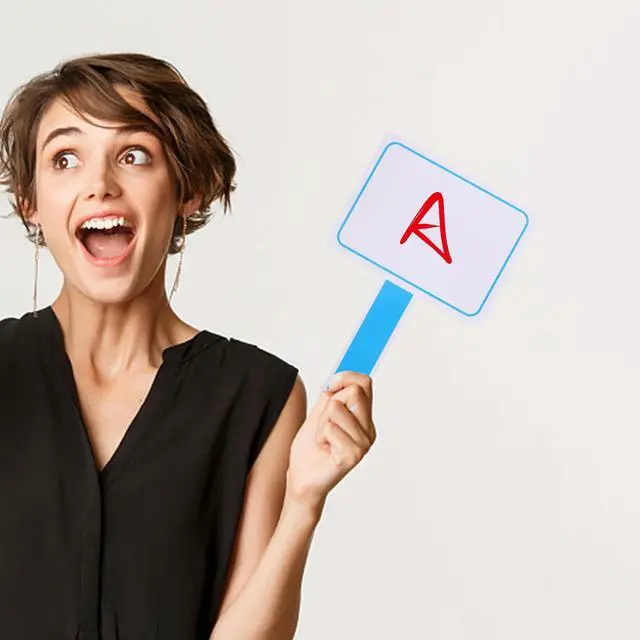 Alt view image 2 of 3 - 2Pcs Foam Scoring Board Compact Dry Erase Answer Paddle for Sports Events Classroom Voting Judges Scorecard Mini