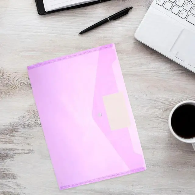 Alt view image 3 of 3 - 6Pcs Lightweight PP File Folder Bags Transparent Document Organizer Snap Button for Bills Notes Tickets