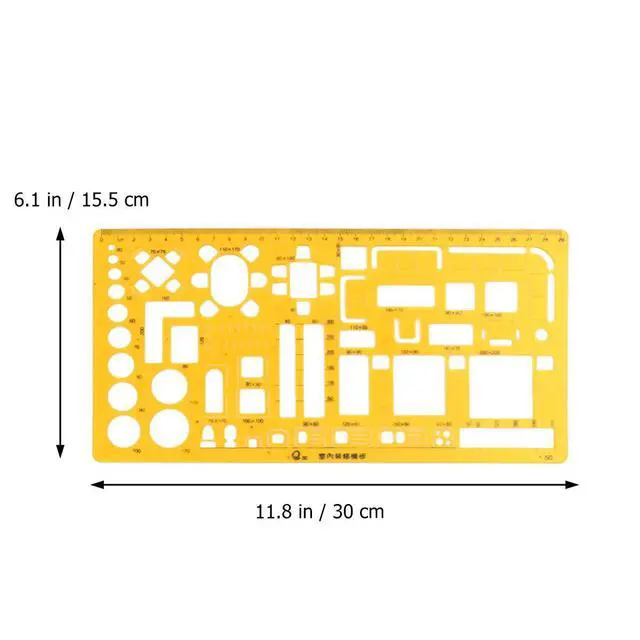 Alt view image 3 of 3 - Professional Ellipse Drafting Template Ruler 3 Types Design Drawing Template Geometry Measuring Tool Art Design Aid for School