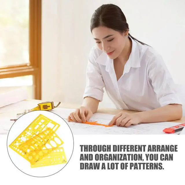 Alt view image 2 of 3 - Professional Ellipse Drafting Template Ruler 3 Types Design Drawing Template Geometry Measuring Tool Art Design Aid for School