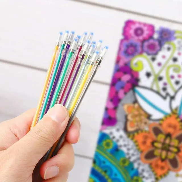 Alt view image 2 of 3 - 100Pcs Colored Gel Pen Refills 0.8mm Fine Tip Leakproof Ink Refills for Craft Drawing Journals Notes Gel Ink Pens
