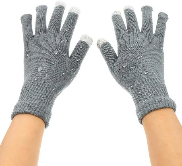 Main image of 3Pairs Winter Touch Screen Gloves Waterproof Nonslip Palm Thickened Knitted Outdoor Sports Gloves for Snowy Damp Light Rainy