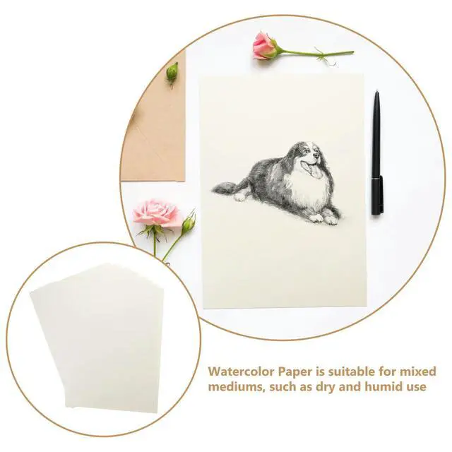 Alt view image 2 of 3 - 20 Sheets 8K Watercolor Paper Wear-Resistant Absorbent Mixed Media Painting Paper for Sketching Graffiti Colored Pencils Markers