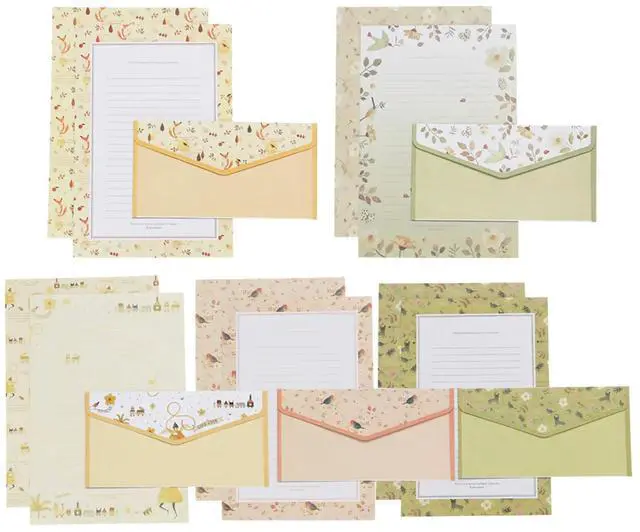 Alt view image 3 of 3 - 5Sets Flower Printing Envelope Letter Paper Kit Elegant Stationery 15 Envelopes 30 Sheets for Daily Writing Invitation Notes