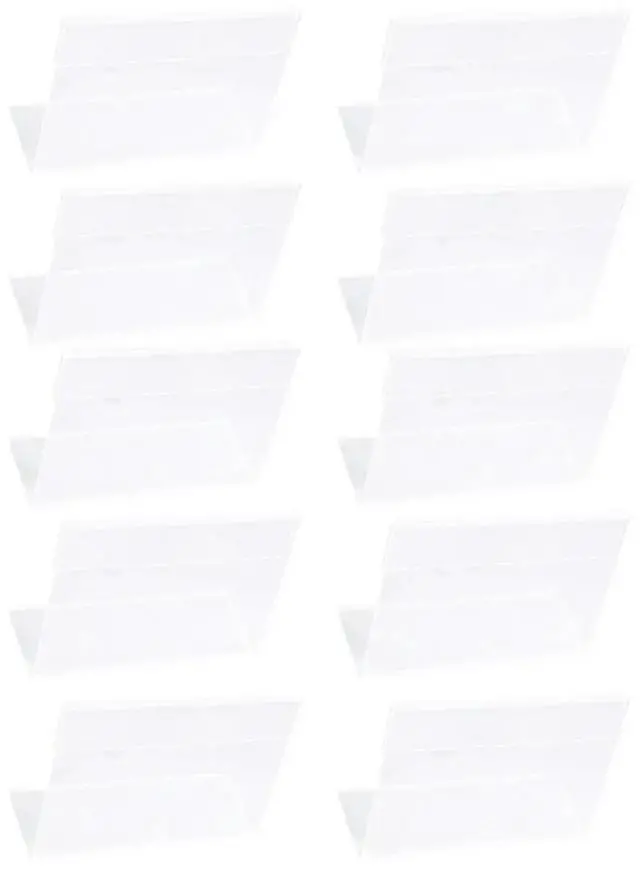 Alt view image 3 of 3 - 10Pcs Acrylic Display Stand Transparent High Clear L Shape Desktop Photo Paper Holder 90x60mm Office Store Meeting Room Show